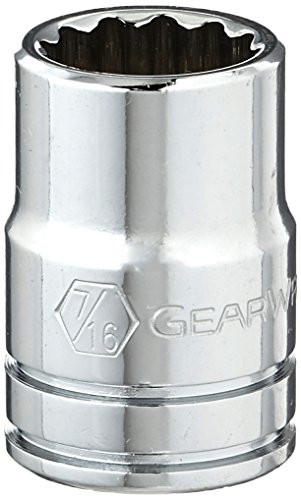 GearWrench 80499 3/8" Drive 12 Point Standard SAE Socket 7/16", Black