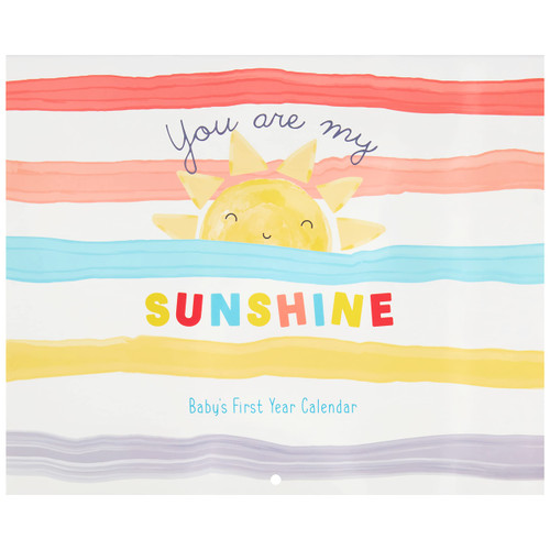 C.R. Gibson BA3-24545 You are My Sunshine Gender Neutral Baby's First Year Keepsake Calendar, 11" W x 18" H Open, Multicolor