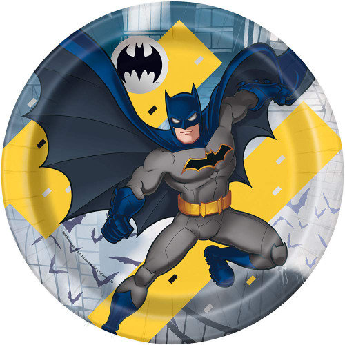 Unique Batman Round Dinner Plates - 9" (8 Pack) - Multicolor Paper Plates for Kids Birthdays & Parties