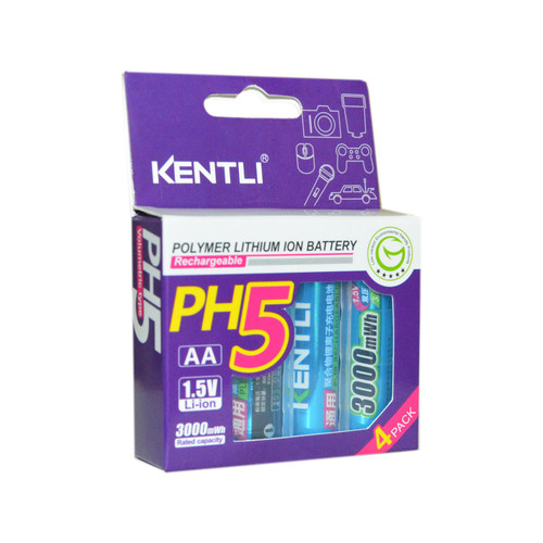KENTLI 4 pieces KENTLI 1.5v AA Rechargeable Battery 3000mWh Lithium-ion Polymer Battery AA Batteries