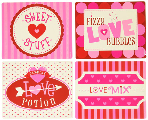 Valentine Pink Printed Paper Soda Bottle Labels, 4 Ct. | Party Accessory