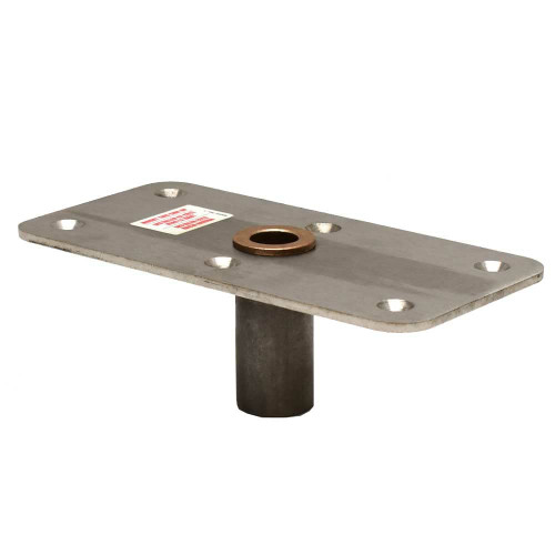 Attwood Swivl-Eze 6483 Lock'N-Pin Stainless Steel Base Plate, Bronze Bushing - 4" x 8", Non-Thraded Bushing