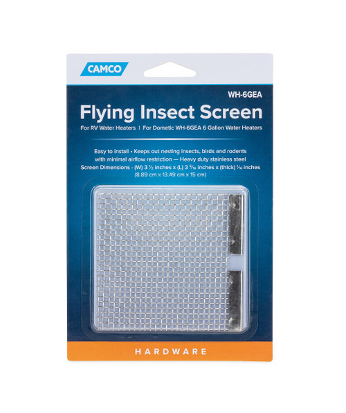 Camco RV Flying Insect Screen for Dometic 6-Gallon Water Heaters (WH-6GEA) |Fits Dometic WH-6GEA 6-Gallon Water Heater Vents (42169), Steel