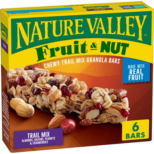 Nature Valley Chewy Fruit and Nut Granola Bars, Trail Mix, 7.4 oz, 6 ct Nature Valley Chewy Fruit and Nut Granola Bars, Trail Mix, 7.4 oz, 6 ct