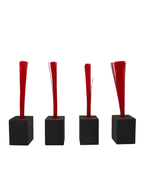 Markwort Foam Base Plugs with Red Bristels - 4 Pack,Black