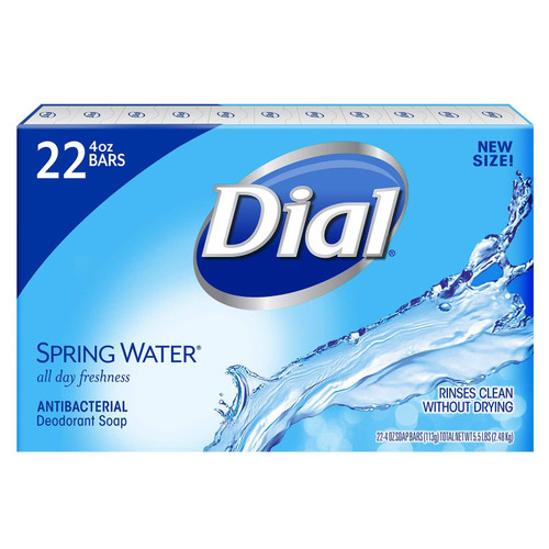 Dial Antibacterial Bar Soap, Spring Water, 44count