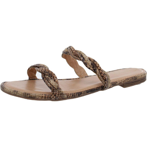 Sam Edelman Circus Womens Cybil Embossed Slide Sandals Tan 5.5 Medium (B,M)