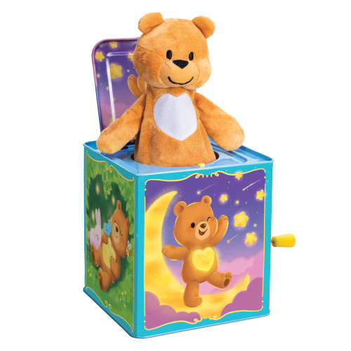 Schylling-Teddy Bear Pop N Glow Jack in The Box-18+mo-TPGJB