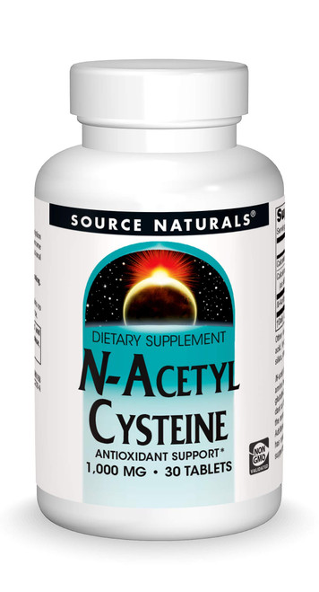 Source Naturals N-Acetyl Cysteine Antioxidant Support 1000 mg Dietary Supplement That Supports Respiratory Health* - 30 Tablets
