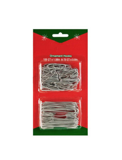 Brite Star 200ct Silver Metal Christmas Ornament Hooks 1-3/8" - 2-1/2"
