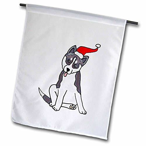 3dRose fl_220501_1" Funny Grey Siberian Husky Dog in Santa Hat Christmas Art Garden Flag, 12 x 18 3dRose fl_220501_1" Funny Grey Siberian Husky Dog in Santa Hat Christmas Art Garden Flag, 12 x 18