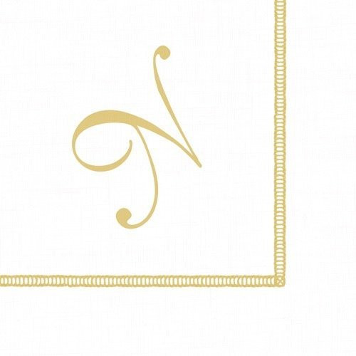Entertaining with Caspari Monogram Initial N Paper Cocktail Napkins, Pack of 20