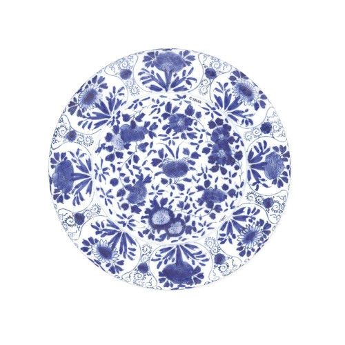 Caspari Delft Paper Salad & Dessert Plates in Blue, 8 Per Package