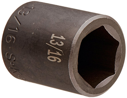 SK Hand Tool 34026 1/2-Inch Drive Standard Impact Socket, 13/16-Inch