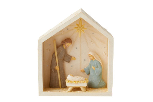 Enesco Foundations Holy Family Nativity Creche Figurine, 5.12 Inch, Multicolor