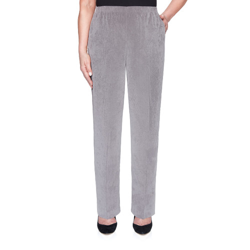 Alfred Dunner Women's Proportioned Medium Pant, Grey, 10