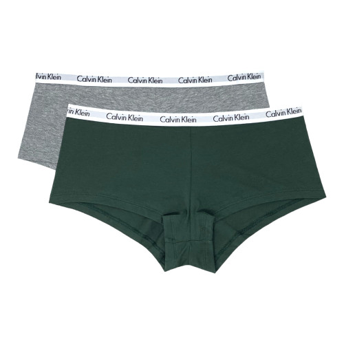 Calvin Klein Women`s Carousel Cotton Boyshorts 2 Pack (as1, alpha, s, regular, regular, Grey(qp1090-301)/G)