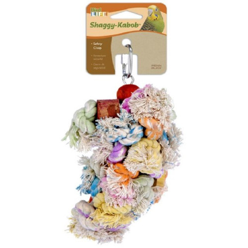 Penn-Plax Shaggy Kabob Bird Toy- for Cockatiels and Medium Birds