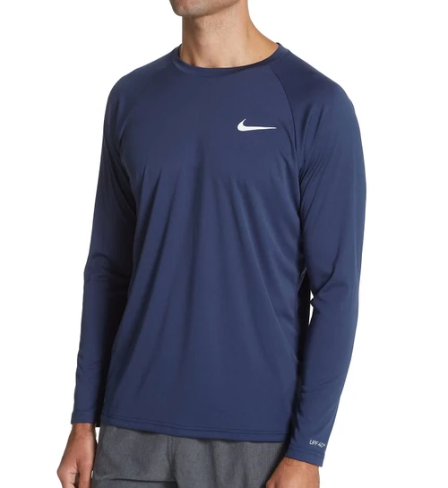 Nike Men's Essential Long Sleeve Hydroguard Midnight Navy SM