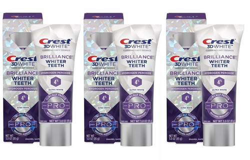 Crest 3D White Brilliance Whiter Teeth Pro Ultra White Toothpaste, 3oz (Pack of 3)