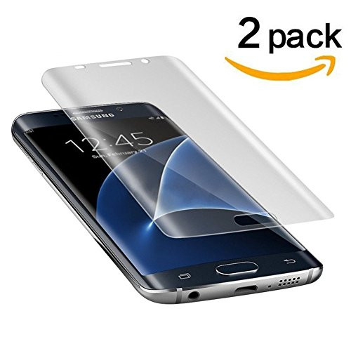 Galaxy S7 Edge Screen Protector [Full 3D Coverage],TANTEK [Anti-Bubble] [HD Ultra Clear] PET Film Curved Edge to Edge Screen Protector for Samsung Galaxy S7 Edge,[2-Pack]