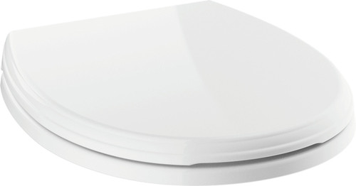 DELTA Faucet 800901-WH Wycliffe Round Front Standard Close Toilet Seat with Non-slip Seat Bumpers, White