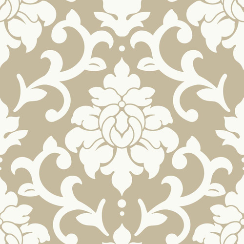 RoomMates RMK9113WP Metallic Gold Damask Peel and Stick Wallpaper