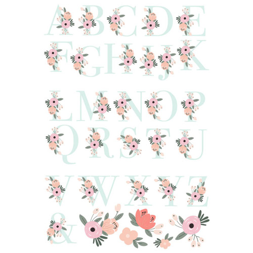 RoomMates RMK5153GM Floral Monogram Peel and Stick Giant Wall Decals