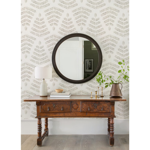 RoomMates RMK12639PL Cat Coquillette Leaflets Peel and Stick Wallpaper, Neutral