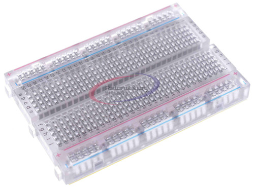 3.3V/5V MB102 Breadboard Power Module MB-102 830 Points Solderless Prototype Bread Board kit 65 Flexible Jumper Wires (Transparent 400)