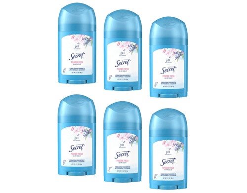 Secret Wide Solid Antiperspirant & Deodorant, Powder Fresh - 1.7 Oz 6-Pack