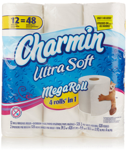 Charmin Ultra Soft Mega Roll Toilet Paper, 12 Count