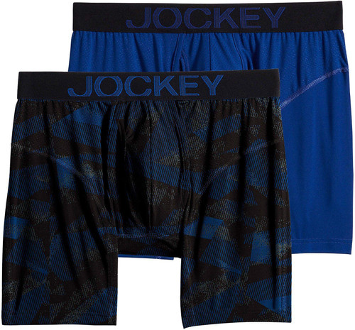 Jockey Athletic Rapidcool Boxer Brief 2-Pack Fusion/Prussian Blue MD (Waist 32-34")