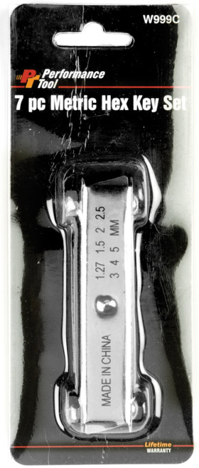 Performance Tool W999C 7-Piece MET Hex Key Pocket Set