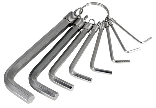 Performance Tool W1110C 8-Piece SAE Hex Key Wrench Set for Precision Tightening and Loosening in Automotive, DIY and Industrial Applications