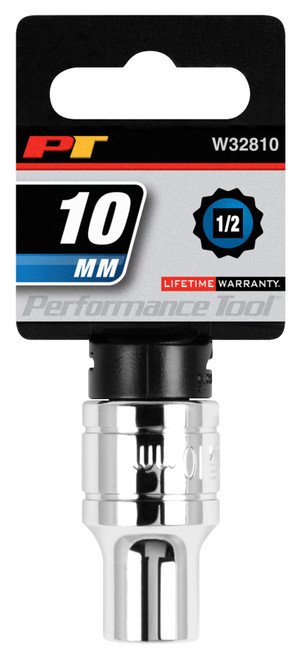 Performance Tool W32810 1/2-Inch Drive 10mm 12Pt Chrome Vanadium Socket