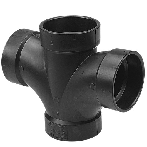 NIBCO 5835R 3X3X2X2 H x H x H Double Sanitary Tee ABS