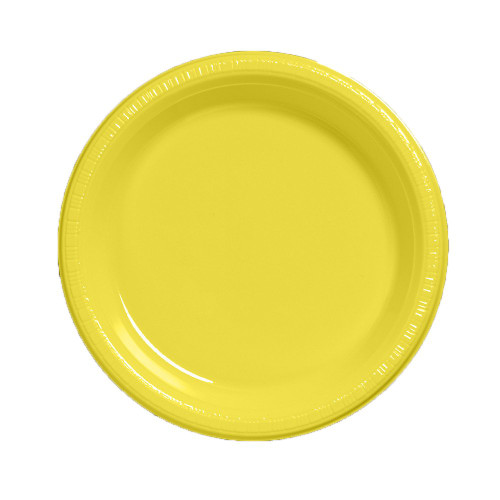 Creative Converting Touch of Color 20 Count Plastic Lunch Plates, Mimosa