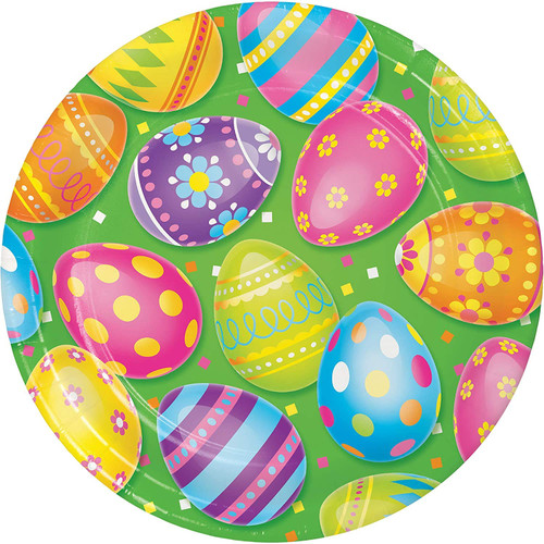 Creative Converting Easter Eggs Paper Plates, 9", Multi-color