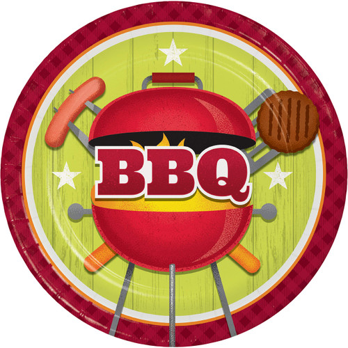 Creative Converting Barbeque Paper Plates, 9", Multi-color
