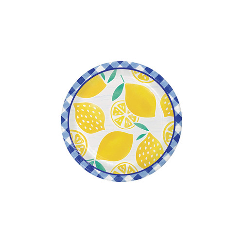 Creative Converting Gingham Lemonade Dessert Plates, 8 ct