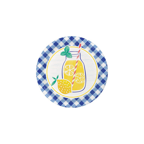 Creative Converting Gingham Lemonade Paper Plates, 8 ct