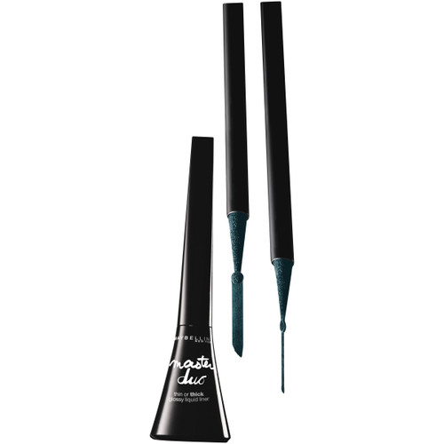 Maybelline New York Eye Studio Master Duo Glossy Liquid Liner, Glossy Teal, 0.05 Fluid Ounce Maybelline New York Eye Studio Master Duo Glossy Liquid Liner, Glossy Teal, 0.05 Fluid Ounce
