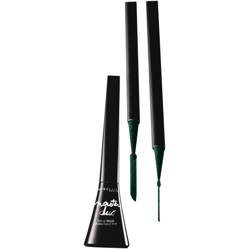 Maybelline New York Eye Studio Master Duo Glossy Liquid Liner, Polished Green, 0.05 Fluid Ounce Maybelline New York Eye Studio Master Duo Glossy Liquid Liner, Polished Green, 0.05 Fluid Ounce