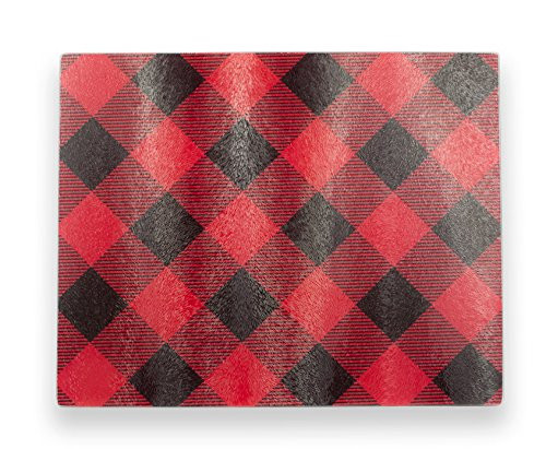 Brownlow Gifts Glass Cutting Board, Buffalo Plaid