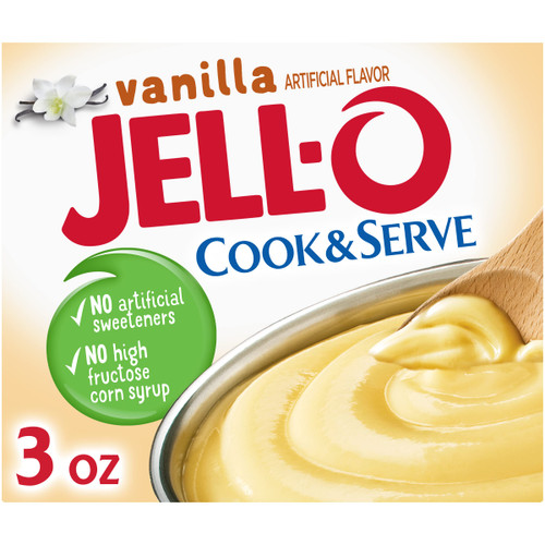 Jell-O Cook & Serve Vanilla Pudding & Pie Filling Mix (24 ct Pack, 3 oz Boxes)