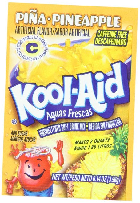 Kool Aid Pina Pineapple Unsweetened Drink Mix, Makes 2 Quarts (96 Packets)