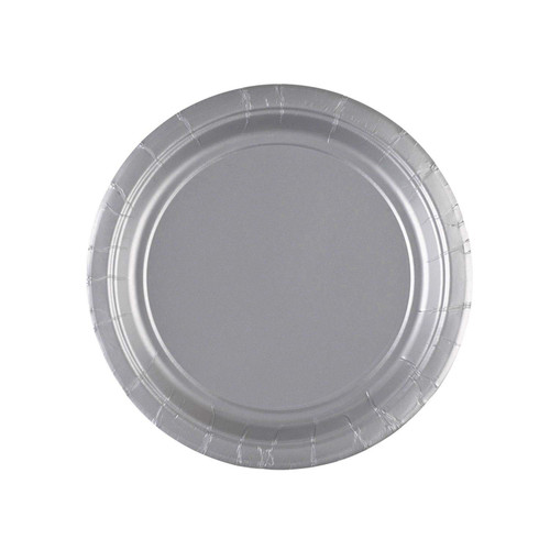 Amscan Round Dessert Silver Paper Plates, 8 Ct. | Party Tableware