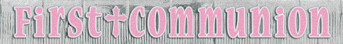 Pink First Communion Giant Glitter Foil Fringe Letter Banner Religious Party Decoration, 11' x 15".
