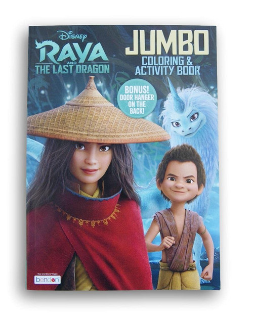 Coloring Books Raya and The Last Dragon Coloring and Activity Book with Bonus Door Hanger on Back 80 Pages